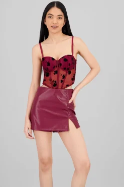 Corset mesh flock detalle plisado copas