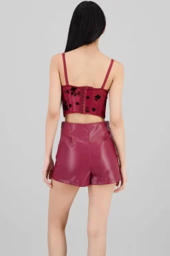 Corset mesh flock detalle plisado copas