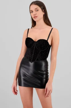 Corset terciopelo brillos