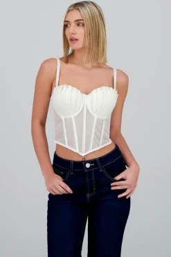 Corset varillas detalle plisado copas