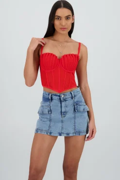 Corset varillas detalle plisado copas