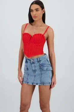 Corset varillas detalle plisado copas