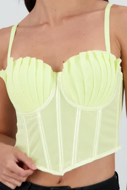 Corset varillas detalle plisado copas