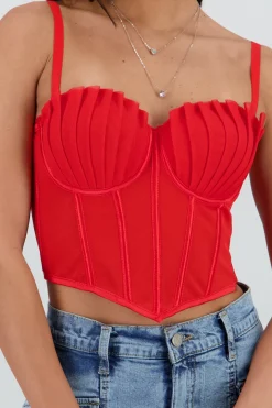 Corset varillas detalle plisado copas