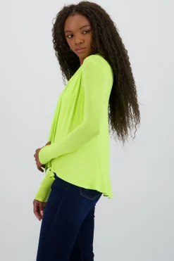 Cárdigan Corto Caída Cascada Manga Larga