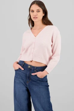 Cárdigan tejido acanalado botones