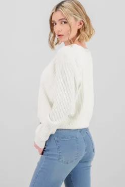 Cárdigan tejido acanalado botones