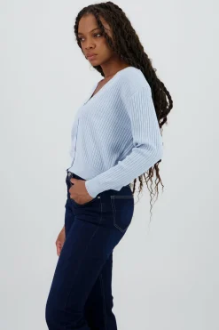 Cárdigan tejido acanalado botones