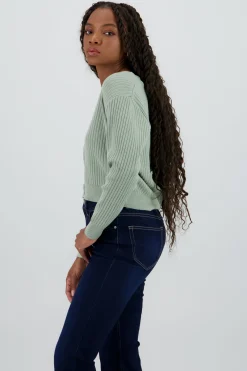 Cárdigan tejido acanalado botones