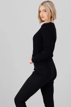 Cárdigan tejido acanalado botones