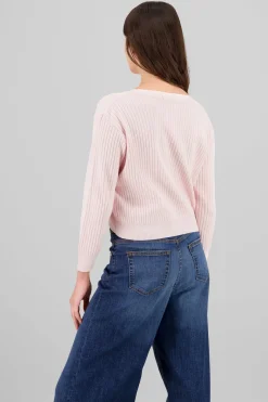 Cárdigan tejido acanalado botones