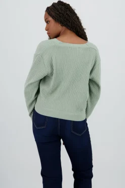 Cárdigan tejido acanalado botones