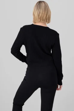 Cárdigan tejido acanalado botones