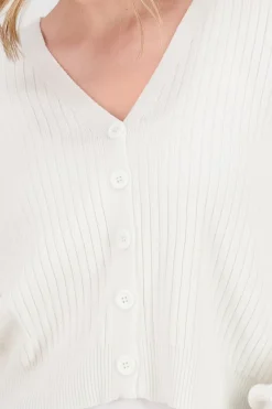 Cárdigan tejido acanalado botones