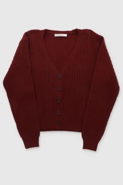 Cárdigan tejido acanalado botones