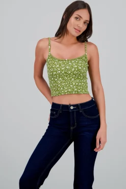 Crop top mini flores detalle flor