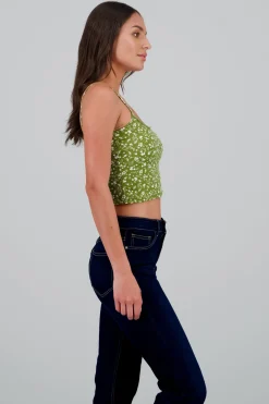 Crop top mini flores detalle flor