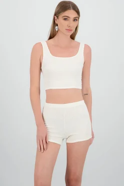 Crop top tirantes textura