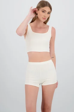 Crop top tirantes textura