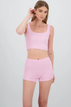 Crop top tirantes textura