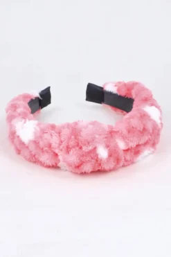 Diadema Ancha Peluche Puntos