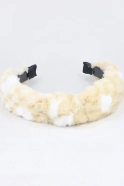 Diadema Ancha Peluche Puntos