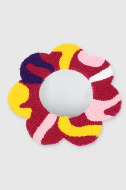 Espejo grande flor tejida