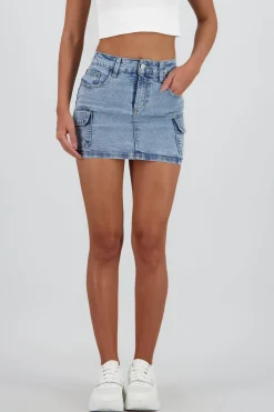 Falda cargo 2 bolsas con pinzas