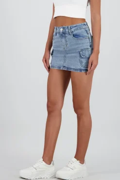 Falda cargo 2 bolsas con pinzas