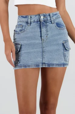 Falda cargo 2 bolsas con pinzas