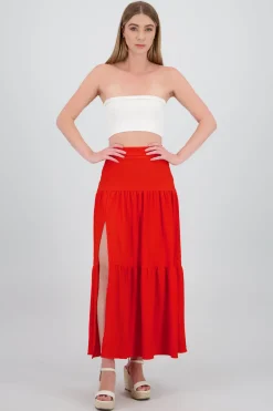 Falda maxi abertura olán