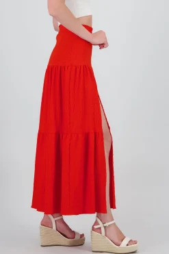 Falda maxi abertura olán