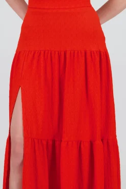 Falda maxi abertura olán