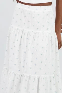Falda maxi floral con textura