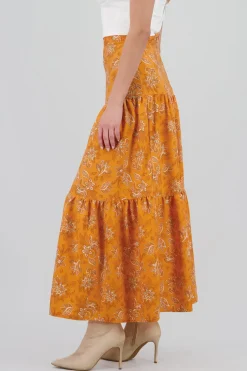 Falda maxi olanes estampado flores