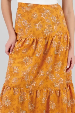 Falda maxi olanes estampado flores