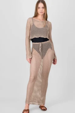 Falda maxi red tejido