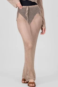 Falda maxi red tejido