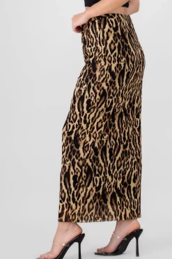 Falda midi estampado leopardo