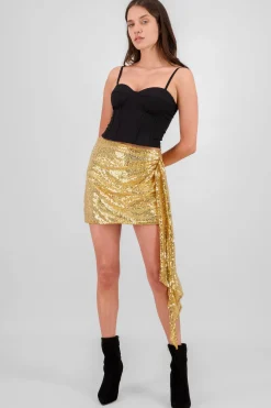 Falda mini lentejuelas detalle estola