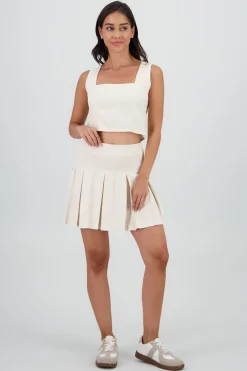 falda mini pretina ancha tablas