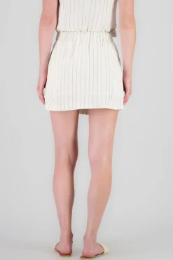 Falda mini rayas de lino