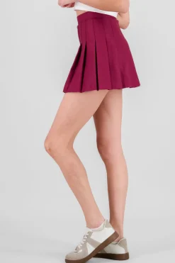 Falda mini tableada lisa