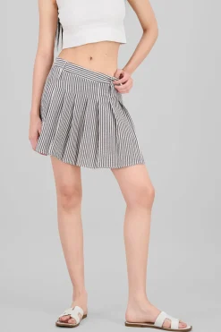 Falda mini tableada rayas textura