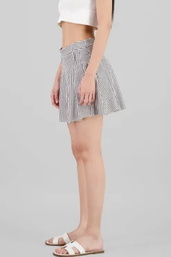 Falda mini tableada rayas textura