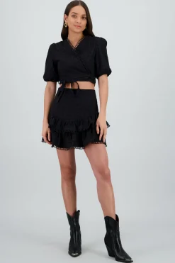 Falda mini textura olanes