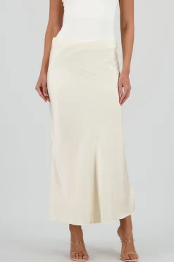 Falda satin midi