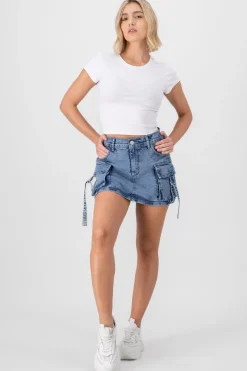 Falda Short 2 Bolsas Con Tiras