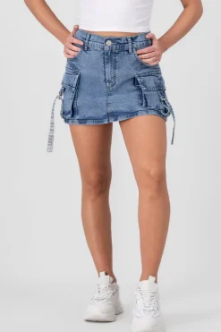 Falda Short 2 Bolsas Con Tiras