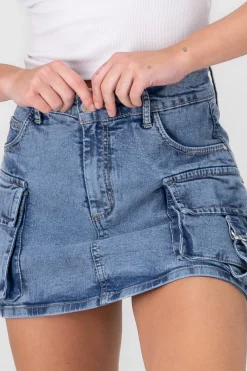 Falda Short 2 Bolsas Con Tiras